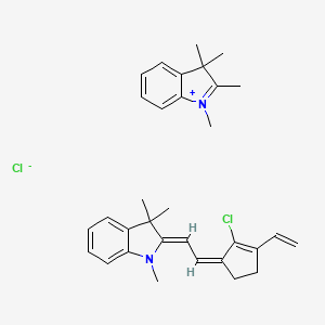 (2Z)-2-[(2Z)-2-(2-chloro-3-ethenylcyclopent-2-en-1-ylidene)ethylidene]-1,3,3-trimethylindole;1,2,3,3-tetramethylindol-1-ium;chloride