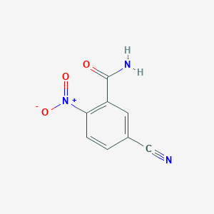 molecular formula C8H5N3O3 B8193085 5-Cyano-2-nitrobenzamide 
