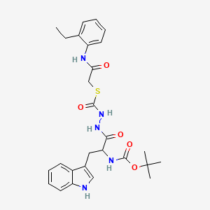 tert-butyl N-[1-[2-[2-(2-ethylanilino)-2-oxoethyl]sulfanylcarbonylhydrazinyl]-3-(1H-indol-3-yl)-1-oxopropan-2-yl]carbamate