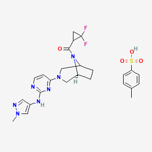 [(1S)-2,2-Difluorocyclopropyl][3-[2-[(1-methyl-1H-pyrazol-4-yl)amino]-4-pyrimidinyl]-3,8-diazabicyclo[3.2.1]oct-8-yl]methanone tosylate