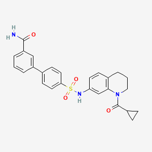 4'-(N-(1-(Cyclopropanecarbonyl)-1,2,3,4-tetrahydroquinolin-7-yl)sulfamoyl)-[1,1'-biphenyl]-3-carboxamide
