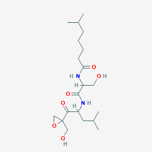 molecular formula C20H36N2O6 B8193257 N-[3-hydroxy-1-[[1-[2-(hydroxymethyl)oxiran-2-yl]-4-methyl-1-oxopentan-2-yl]amino]-1-oxopropan-2-yl]-6-methylheptanamide 