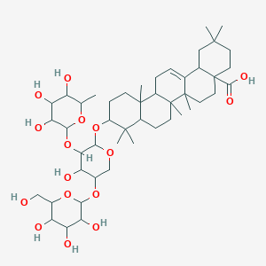 10-[4-Hydroxy-5-[3,4,5-trihydroxy-6-(hydroxymethyl)oxan-2-yl]oxy-3-(3,4,5-trihydroxy-6-methyloxan-2-yl)oxyoxan-2-yl]oxy-2,2,6a,6b,9,9,12a-heptamethyl-1,3,4,5,6,6a,7,8,8a,10,11,12,13,14b-tetradecahydropicene-4a-carboxylic acid