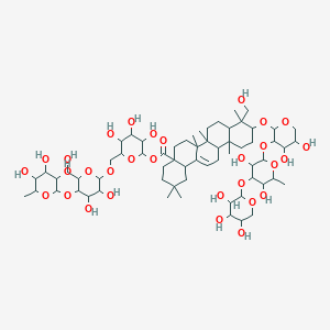 [6-[[3,4-Dihydroxy-6-(hydroxymethyl)-5-(3,4,5-trihydroxy-6-methyloxan-2-yl)oxyoxan-2-yl]oxymethyl]-3,4,5-trihydroxyoxan-2-yl] 10-[3-[3,5-dihydroxy-6-methyl-4-(3,4,5-trihydroxyoxan-2-yl)oxyoxan-2-yl]oxy-4,5-dihydroxyoxan-2-yl]oxy-9-(hydroxymethyl)-2,2,6a,6b,9,12a-hexamethyl-1,3,4,5,6,6a,7,8,8a,10,11,12,13,14b-tetradecahydropicene-4a-carboxylate