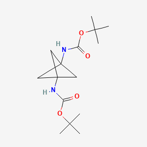 molecular formula C15H26N2O4 B8193315 Di-tert-butyl bicyclo[1.1.1]pentane-1,3-diyldicarbamate 