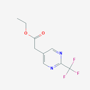 molecular formula C9H9F3N2O2 B8193324 Ethyl 2-(2-(trifluoromethyl)pyrimidin-5-YL)acetate 