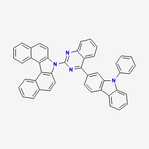 molecular formula C46H28N4 B8193340 7-(4-(9-Phenyl-9H-carbazol-2-yl)quinazolin-2-yl)-7H-dibenzo[c,g]carbazole 