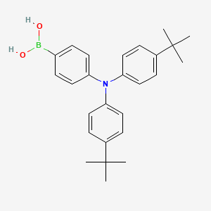 molecular formula C26H32BNO2 B8193341 (4-(Bis(4-(tert-butyl)phenyl)amino)phenyl)boronic acid 