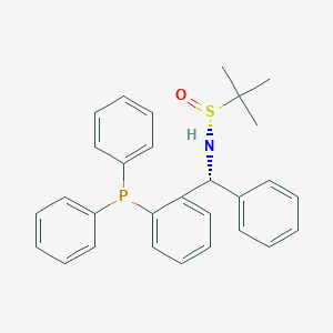 molecular formula C29H30NOPS B8193369 [S(R)]-N-[(R)-[2-(Diphenylphosphino)phenyl]phenylmethyl]-2-methyl-2-propanesulfinamide 