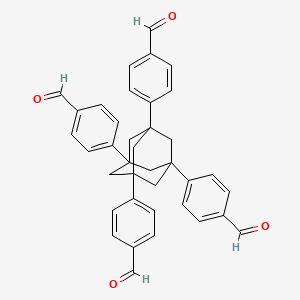 molecular formula C38H32O4 B8193375 1,3,5,7-Tetrakis(4-formylphenyl)adamantane 