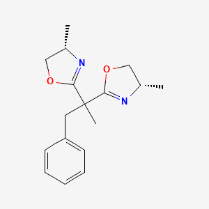 molecular formula C17H22N2O2 B8193424 (4S,4'S)-2,2'-(1-Phenylpropane-2,2-diyl)bis(4-methyl-4,5-dihydrooxazole) 