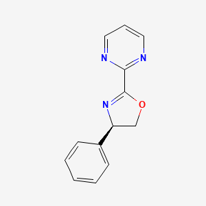 molecular formula C13H11N3O B8193456 (R)-4-Phenyl-2-(pyrimidin-2-yl)-4,5-dihydrooxazole 