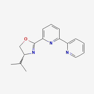 molecular formula C16H17N3O B8193475 (R)-2-([2,2'-Bipyridin]-6-yl)-4-isopropyl-4,5-dihydrooxazole 