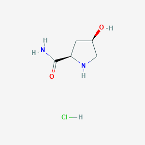 molecular formula C5H11ClN2O2 B8193484 (2R,4R)-4-Hydroxypyrrolidine-2-carboxamide hydrochloride 