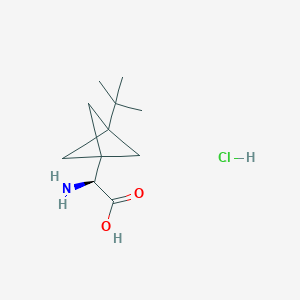 molecular formula C11H20ClNO2 B8193521 (S)-2-Amino-2-(3-(tert-butyl)bicyclo[1.1.1]pentan-1-yl)acetic acid hydrochloride 