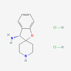 molecular formula C12H18Cl2N2O B8193537 (R)-3H-Spiro[benzofuran-2,4'-piperidin]-3-amine dihydrochloride 