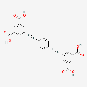 molecular formula C26H14O8 B8193614 5,5'-(1,4-Phenylenebis(ethyne-2,1-diyl))diisophthalic acid 