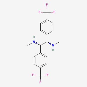 molecular formula C18H18F6N2 B8193642 (1S,2S)-N1,N2-Dimethyl-1,2-bis(4-(trifluoromethyl)phenyl)ethane-1,2-diamine 