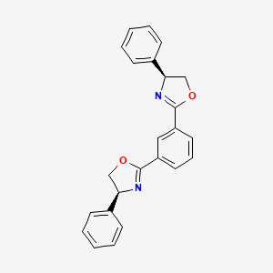 molecular formula C24H20N2O2 B8193677 1,3-Bis((S)-4-phenyl-4,5-dihydrooxazol-2-yl)benzene 