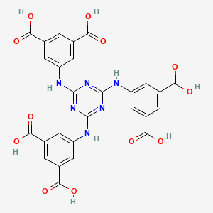 molecular formula C27H18N6O12 B8193693 5,5',5''-((1,3,5-Triazine-2,4,6-triyl)tris(azanediyl))triisophthalic acid 