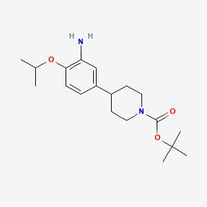 molecular formula C19H30N2O3 B8193768 Tert-butyl 4-(3-amino-4-propan-2-yloxyphenyl)piperidine-1-carboxylate 