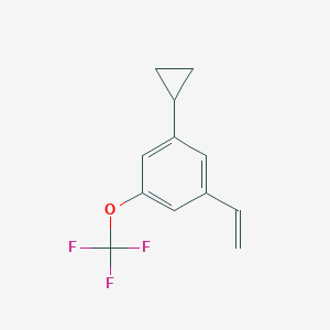 molecular formula C12H11F3O B8193780 1-Cyclopropyl-3-(trifluoromethoxy)-5-vinylbenzene 