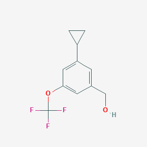 molecular formula C11H11F3O2 B8193781 (3-Cyclopropyl-5-(trifluoromethoxy)phenyl)methanol 
