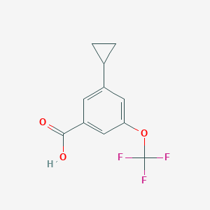 molecular formula C11H9F3O3 B8193784 3-环丙基-5-(三氟甲氧基)苯甲酸 