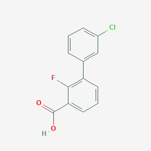 molecular formula C13H8ClFO2 B8193795 3'-Chloro-2-fluoro-[1,1'-biphenyl]-3-carboxylic acid 