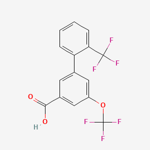 molecular formula C15H8F6O3 B8193820 5-(Trifluoromethoxy)-2'-(trifluoromethyl)-[1,1'-biphenyl]-3-carboxylic acid 