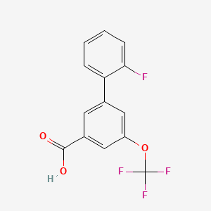 molecular formula C14H8F4O3 B8193823 2'-Fluoro-5-(trifluoromethoxy)-[1,1'-biphenyl]-3-carboxylic acid 