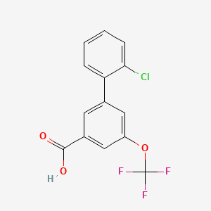 molecular formula C14H8ClF3O3 B8193830 2'-Chloro-5-(trifluoromethoxy)-[1,1'-biphenyl]-3-carboxylic acid 