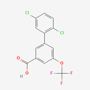 molecular formula C14H7Cl2F3O3 B8193836 2',5'-Dichloro-5-(trifluoromethoxy)-[1,1'-biphenyl]-3-carboxylic acid 