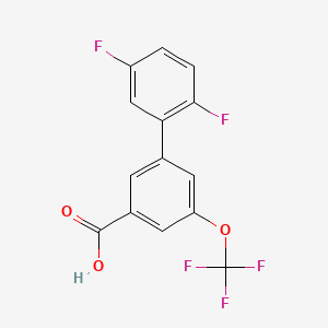 molecular formula C14H7F5O3 B8193839 2',5'-Difluoro-5-(trifluoromethoxy)-[1,1'-biphenyl]-3-carboxylic acid 