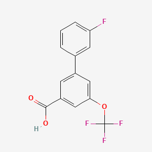 molecular formula C14H8F4O3 B8193847 3'-Fluoro-5-(trifluoromethoxy)-[1,1'-biphenyl]-3-carboxylic acid 