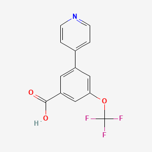 molecular formula C13H8F3NO3 B8193890 3-(Pyridin-4-yl)-5-(trifluoromethoxy)benzoic acid 