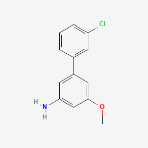 molecular formula C13H12ClNO B8193894 3'-Chloro-5-methoxy-[1,1'-biphenyl]-3-amine 