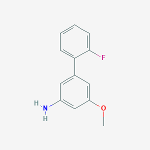 molecular formula C13H12FNO B8193906 2'-Fluoro-5-methoxy-[1,1'-biphenyl]-3-amine 