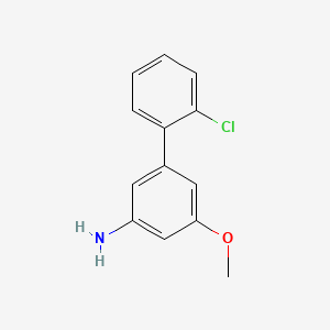 molecular formula C13H12ClNO B8193907 2'-Chloro-5-methoxy-[1,1'-biphenyl]-3-amine 