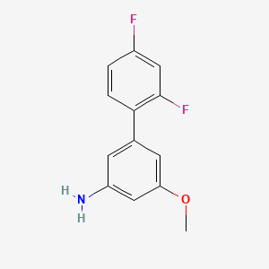 molecular formula C13H11F2NO B8193917 2',4'-Difluoro-5-methoxy-[1,1'-biphenyl]-3-amine 