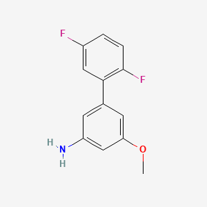molecular formula C13H11F2NO B8193922 2',5'-Difluoro-5-methoxy-[1,1'-biphenyl]-3-amine 
