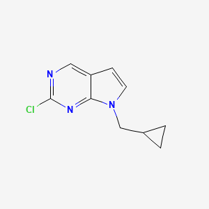 molecular formula C10H10ClN3 B8193953 2-Chloro-7-(cyclopropylmethyl)-7H-pyrrolo[2,3-d]pyrimidine 
