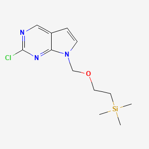 molecular formula C12H18ClN3OSi B8193982 2-氯-7-((2-(三甲基甲硅烷基)乙氧基)甲基)-7H-吡咯并[2,3-d]嘧啶 