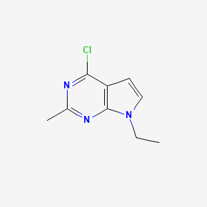 molecular formula C9H10ClN3 B8193995 4-chloro-7-ethyl-2-methyl-7H-pyrrolo[2,3-d]pyrimidine 