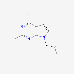 molecular formula C11H14ClN3 B8194002 4-Chloro-7-isobutyl-2-methyl-7H-pyrrolo[2,3-d]pyrimidine 