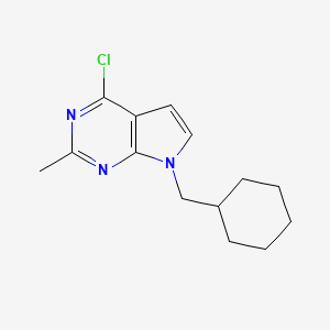 molecular formula C14H18ClN3 B8194017 4-Chloro-7-(cyclohexylmethyl)-2-methyl-7H-pyrrolo[2,3-d]pyrimidine 