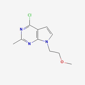 molecular formula C10H12ClN3O B8194024 4-Chloro-7-(2-methoxyethyl)-2-methyl-7H-pyrrolo[2,3-d]pyrimidine 