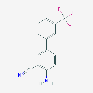 molecular formula C14H9F3N2 B8194045 4-Amino-3'-(trifluoromethyl)-[1,1'-biphenyl]-3-carbonitrile 