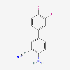 molecular formula C13H8F2N2 B8194061 4-Amino-3',4'-difluoro-[1,1'-biphenyl]-3-carbonitrile 