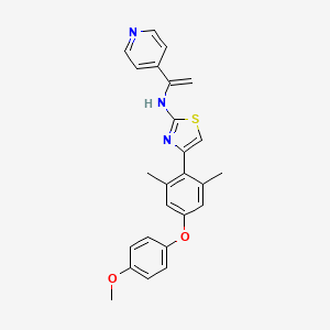 molecular formula C25H23N3O2S B8194106 4-[4-(4-methoxyphenoxy)-2,6-dimethylphenyl]-N-(1-pyridin-4-ylethenyl)-1,3-thiazol-2-amine 